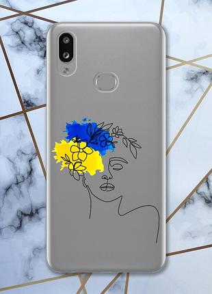 Прозрачный чехол для samsung galaxy а10s / a107 :: украинка арт (принт 3)