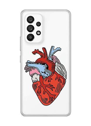 Прозрачный чехол на samsung galaxy a53 :: сердце анатомическое (принт 250)