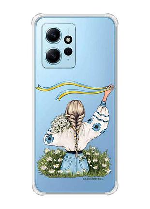 Чохол з потовщеними кутами на xiaomi redmi note 12 4g :: дівчина зі стрічкою (принт 17)