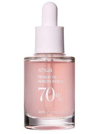 Сыворотка с персиком для гладкой и сияющей кожи anua peach 70% niacin serum 30 мл