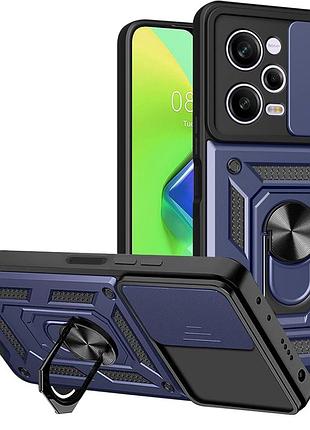 Чохол fiji camera defence для xiaomi redmi note 12 pro 5g бампер із захистом камери та підставкою dark blue