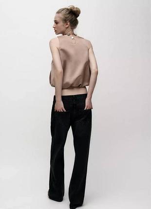 Zara атласний топ фасону balloon