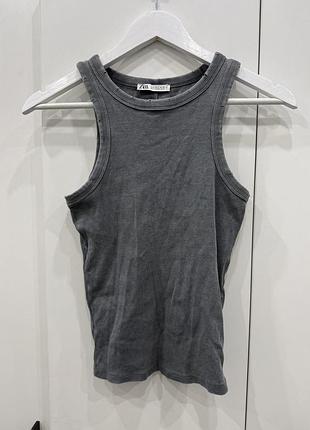 Майка сіра вкорочена zara варенка
