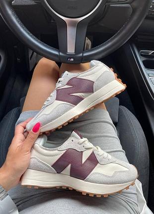 Женские кроссовки new balance 327 beige cherry консульт