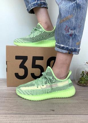 Жіночі кросівки adidas yеezy boost 350 neon green