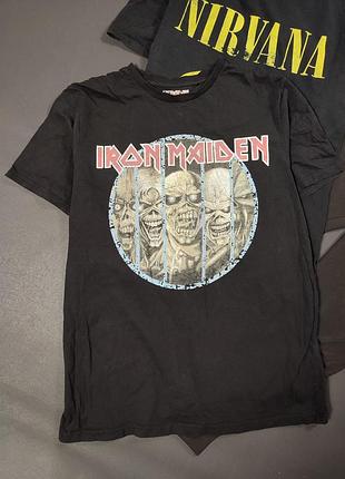 Iron maiden футболка чорна l vintage металіст принт черепи