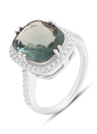 Серебряное кольцо komilfo с топазом лондон блю 4.973ct, вес изделия 4,3 гр (2151760) 17 размер
