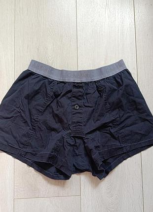 Черные коттоновые шорты домашние базовые шортики женские calvin klein m м 10 38 46