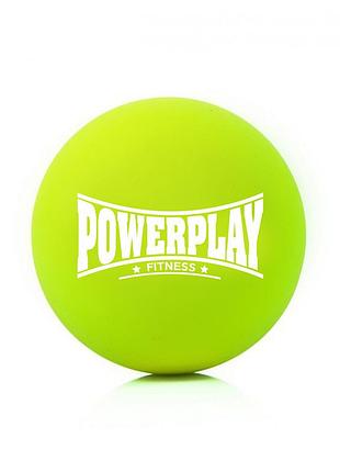 Масажний силіконовий м'яч powerplay pp-4354 silicone lacrosse ball (6.3см.) зелений