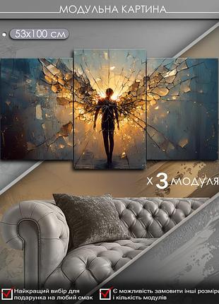 Модульная картина маko "ангел перемен" 53x100 см mk30620