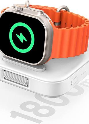 Портативний складаний зарядний пристрій swanscout s10019 для apple watch ultra 2/1, series 9/se/8/7/6/5, 1800 маг, білий