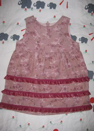 Красивый вельветовый сарафан, платье с рюшами на девочку - возраст 2-3года