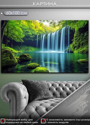 Картина на холсте mako "свежесть водопада" 60x100 см mk10536