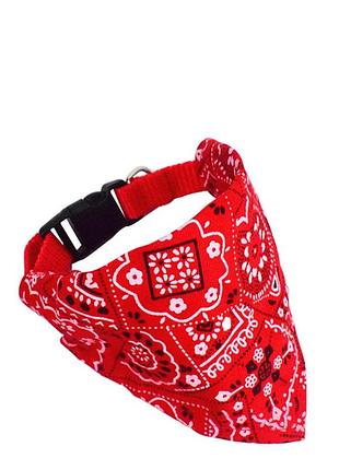 Бандана, трикутна пов'язка для собак pet style "шарф" червона l