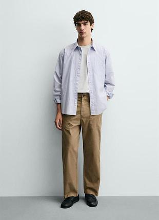 Бежевые мужские джинсы прямого кроя zara