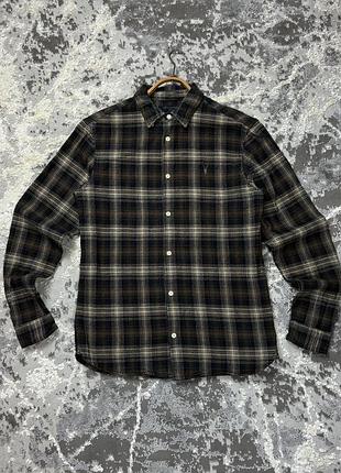 Стильна чоловіча сорочка allsaints vintage оригінал в клітинку в ідеальному стані алсейн вінтаж y2k sk8 розмір с/м