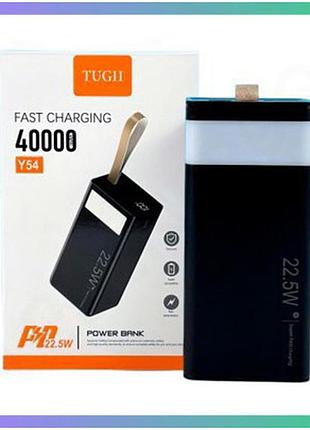 Банк живлення wuw tugii y54 40000маг pd 22.5w чорний зарядний пристрій для телефону та планшета