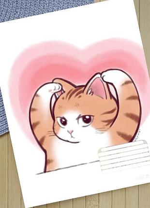 Тетрадь котик cat на скобе в линию (28344)