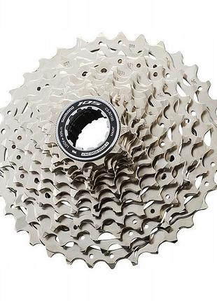 Касета shimano 105 cs-r7101-12 road, 12 шв, 11-34т срібляста (7721b)