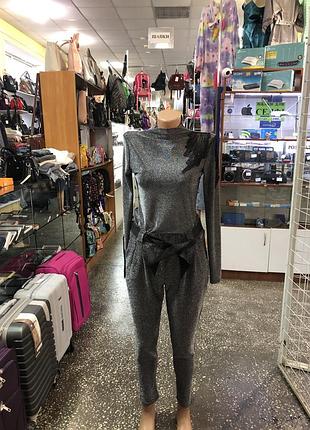 Сірий люрексовый гольф+ люрексовые нарядні штани