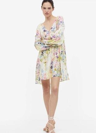 Платье в цветочный принт вискоза h&amp;m