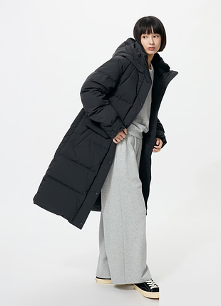 Пуховик  uniqlo ultra warm down long coat  р s