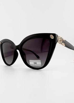 Сонцезахисні окуляри жіночі eternal et3326 10-p88-1 polarized, чорні "кошаче око"