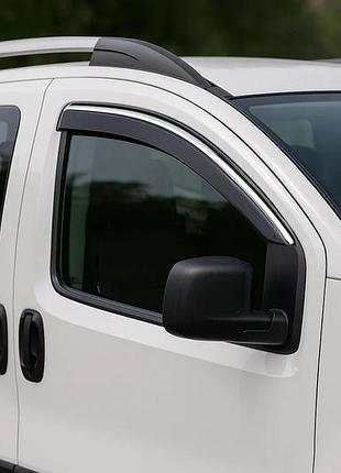 Вітровики з хромованим молдингом niken luxury (2021-2026, 2 шт) для fiat fiorino/qubo рр