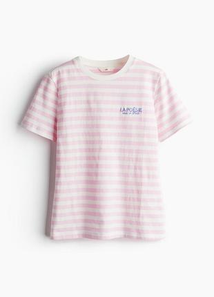 Рожева футболка в смужку h&amp;m