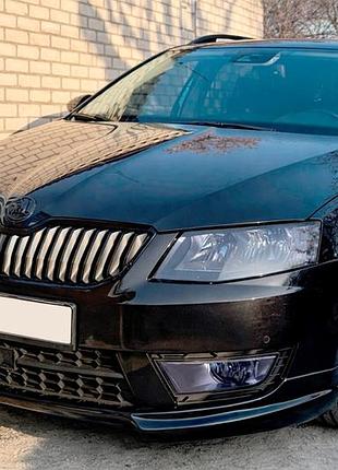 Передня lip накладка dpt v-1 (2013-2017, під фарбування) для skoda octavia iii a7 рр