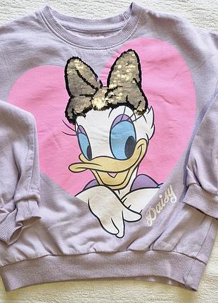 ✨ стильный сиреневый свитшот из дейзи дак от sinsay(disney) 116-рост