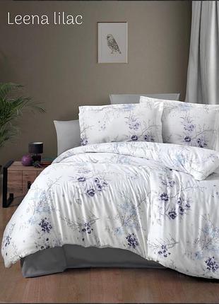 Постельное белье сатин люкс issi home leena lilac евро размер