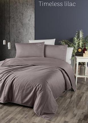 Постільна білизна сатин delux євро розмір first choice timeless lilac