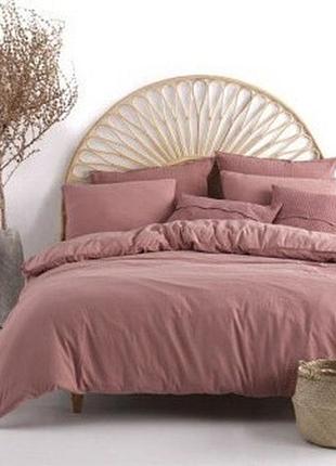 Постельное белье limasso вареный хлопок евро размер 200 на 220 см old rose