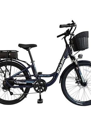 Велосипед с электромотором spark e-city comfort 17" 48v/500w/12,8ah темно-синий