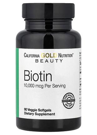 Биотин california gold nutrition (biotin) 10000 мкг 90 мягких капсул(68993361)
