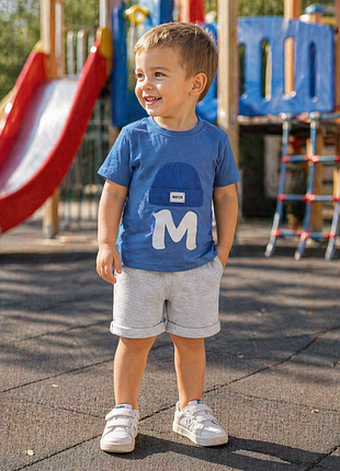Детская футболка для мальчика, синяя, на 1.2,3,4,5,6 лет