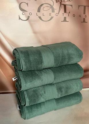 Рушник махровий для сауни лазні 80 на 150 см sofiya soft зелений 4 штуки