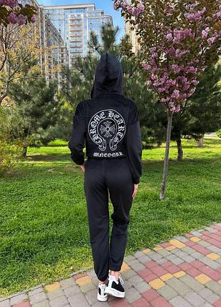 Накладний платіж ❤ велюровий прогулянковий спортивний костюм з лого кофта зіп на змійці з капішоном і штани джогери на гумці