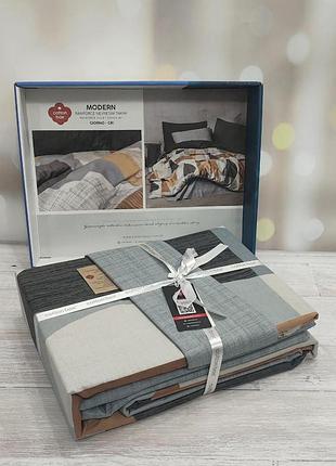 Постельное белье ранфорс евро размер 200 на 220 см cotton box modern giorno