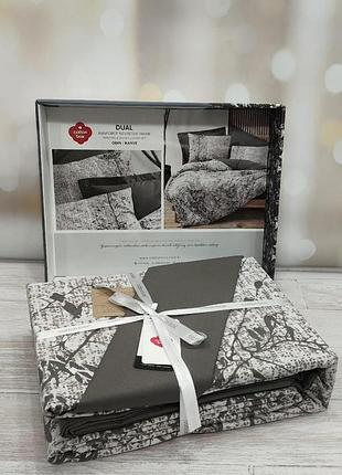 Постельное белье ранфорс евро размер 200 на 220 см cotton box dual odin