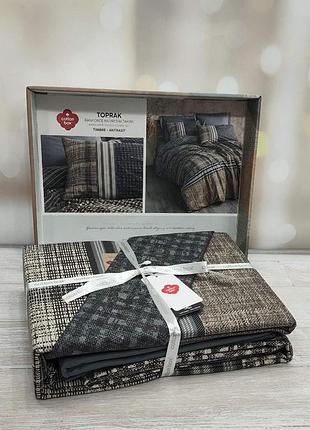Постельное белье ранфорс евро размер 200 на 220 см cotton box toprak timbre