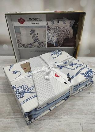 Постельное белье ранфорс евро размер 200 на 220 см cotton box modeline linora mavi