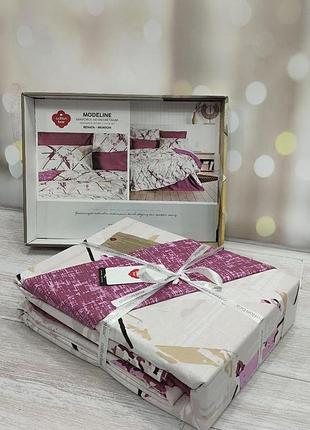 Постельное белье ранфорс евро размер 200 на 220 см cotton box modeline renata