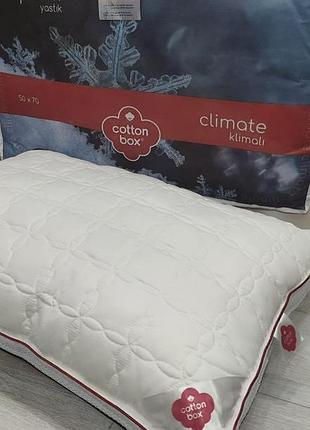 Подушка антиалергенна клімат контроль 50 на 70 см cotton box climate біла
