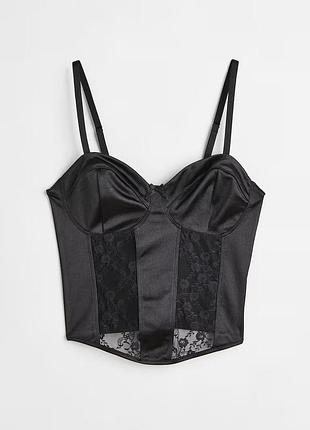 Топ - корсет женский из атласа divided h&amp;m размер xxs