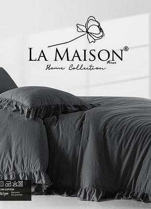 Постельное бельё la maison варёный хлопок 200 на 220 см евро размер weens charcoal