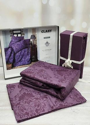 Постельное белье сатин жаккард deluxe евро размер 200 на 220 см clasy kavala