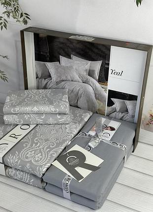Постельное белье из поплина евро размер 200 на 220 см romeo home yeal