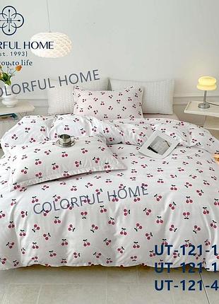 Постельное белье сатиновое colorfull home евро размер 200 на 230 см cherry